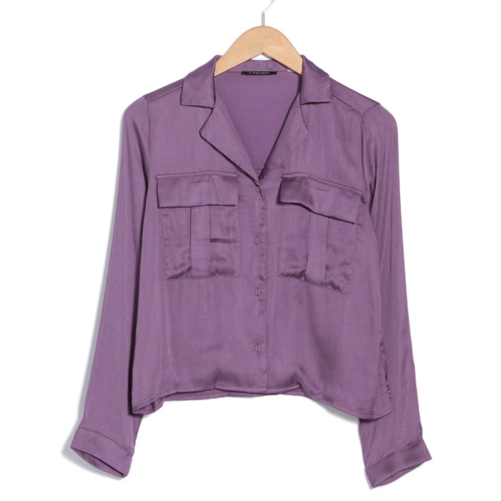 Tahari Airflow Boxy Long Sleeve Camp Shirt. NWT.
